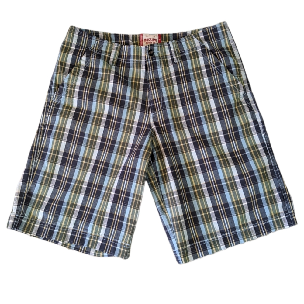 Mossimo Supply Co Flat Front Plaid Shorts Men's 36